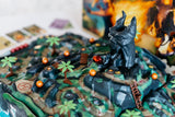 L’Ile Infernale : La Malédiction de Vul-Kar - Asmodee - Vue détaillée du plateau en 3D de ce jeu en vente en seconde main sur L'île aux trésors à Fribourg