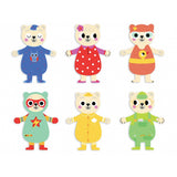Mes silhouettes en bois - Les oursons s'habillent
