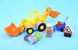 Photo de l'ensemble Lego Duplo avec une pelleteuse imaginé et reconditionné par L'île aux trésors.